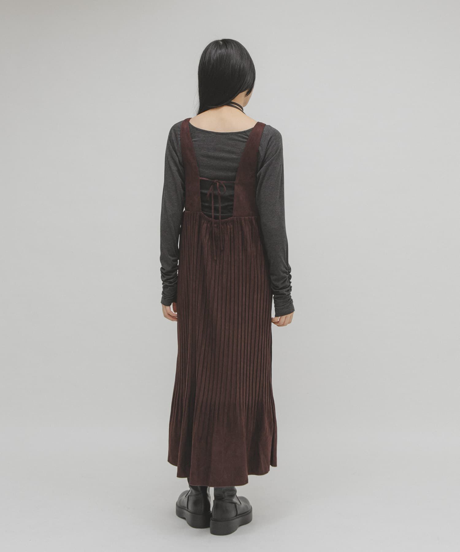  「ピーチスキンプリーツワンピース」|ワンピース|