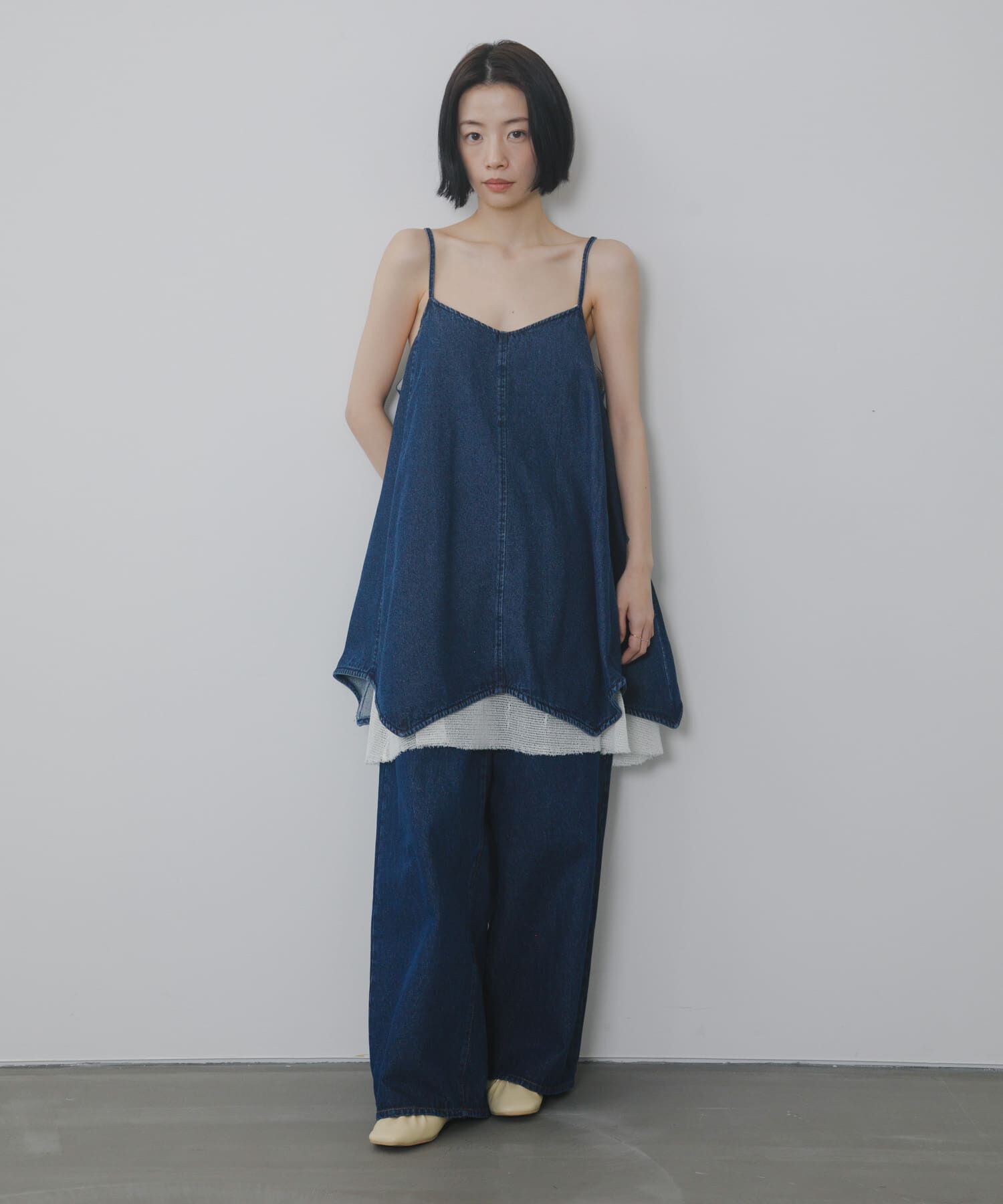  「『3サイズ展開』タックボタンアップデニム」|デニム|