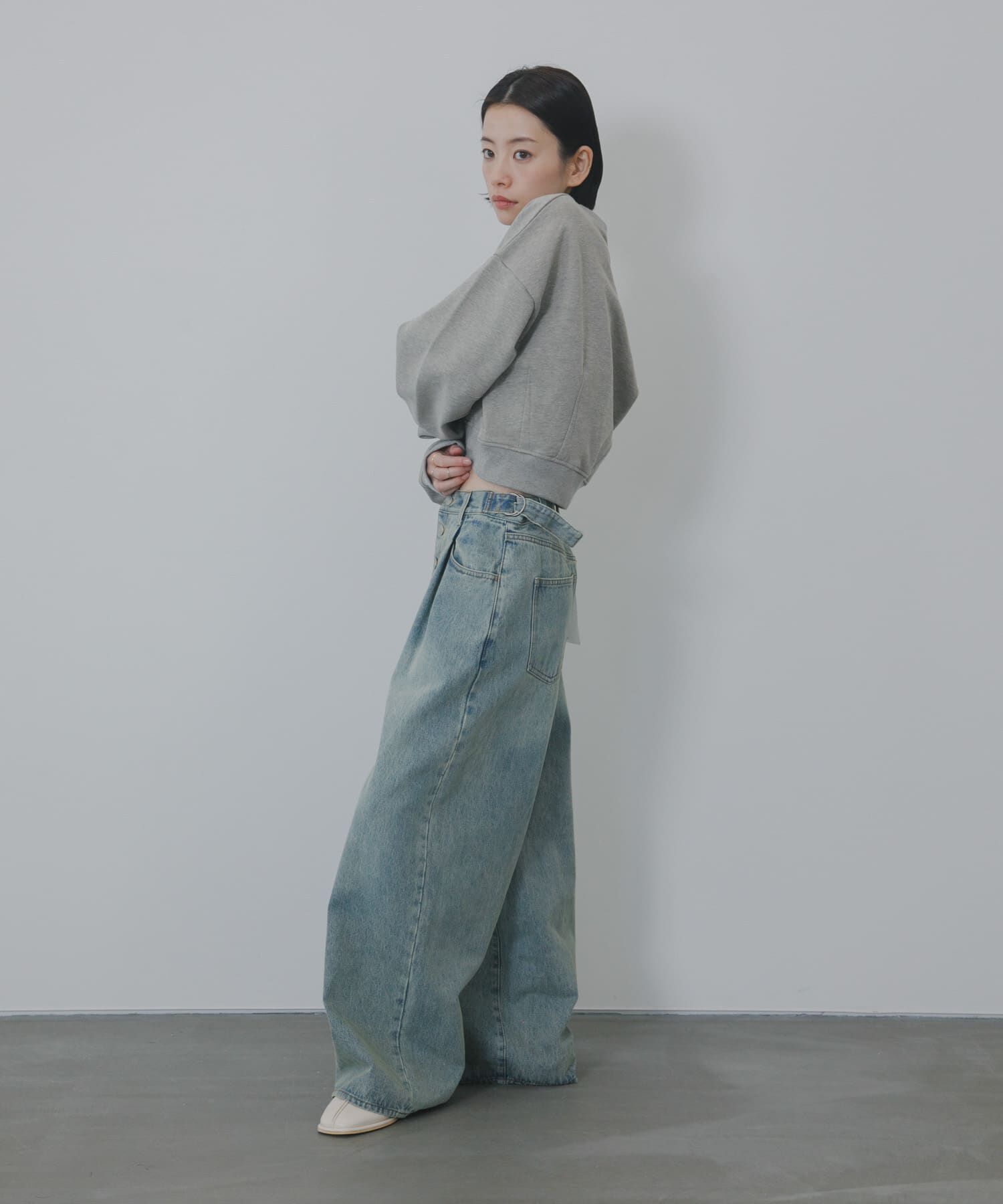  「『3サイズ展開』タックボタンアップデニム」|デニム|