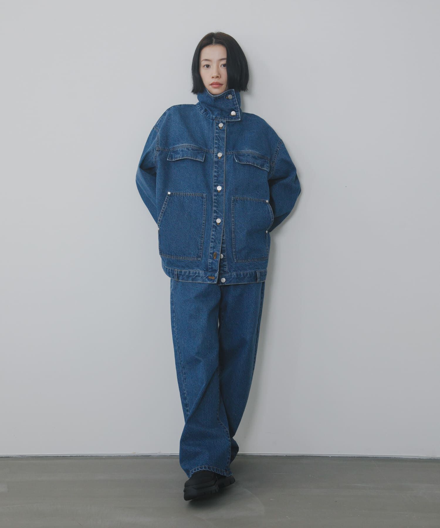  「ハイネックデニムブルゾン」|ブルゾン・スタジャン|