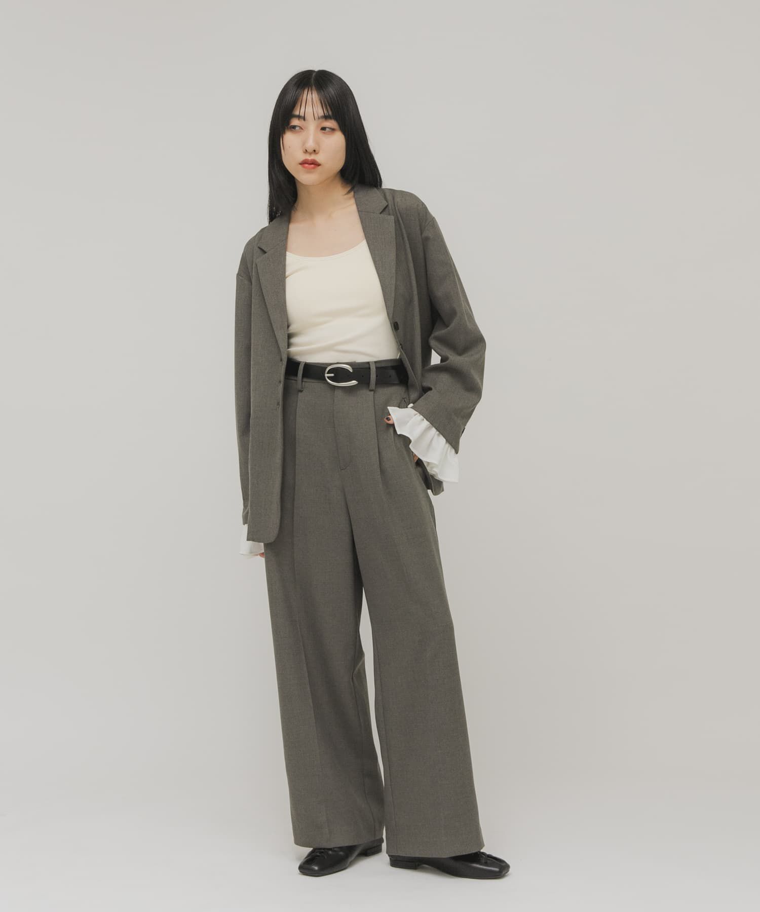  「バックルデザインレザーベルト」|ベルト|