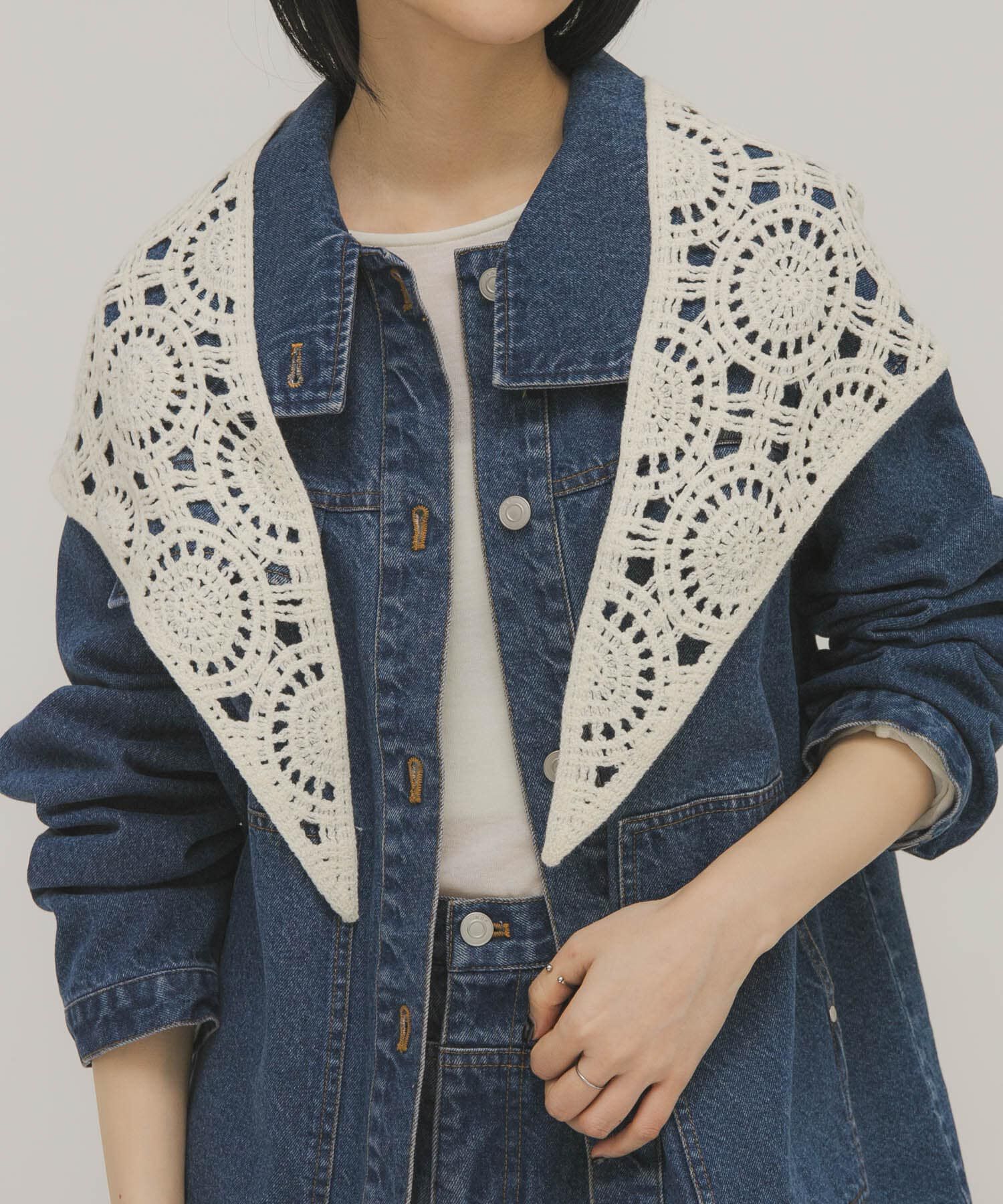  「トライアングルクロシェスカーフ」|バンダナ・スカーフ|