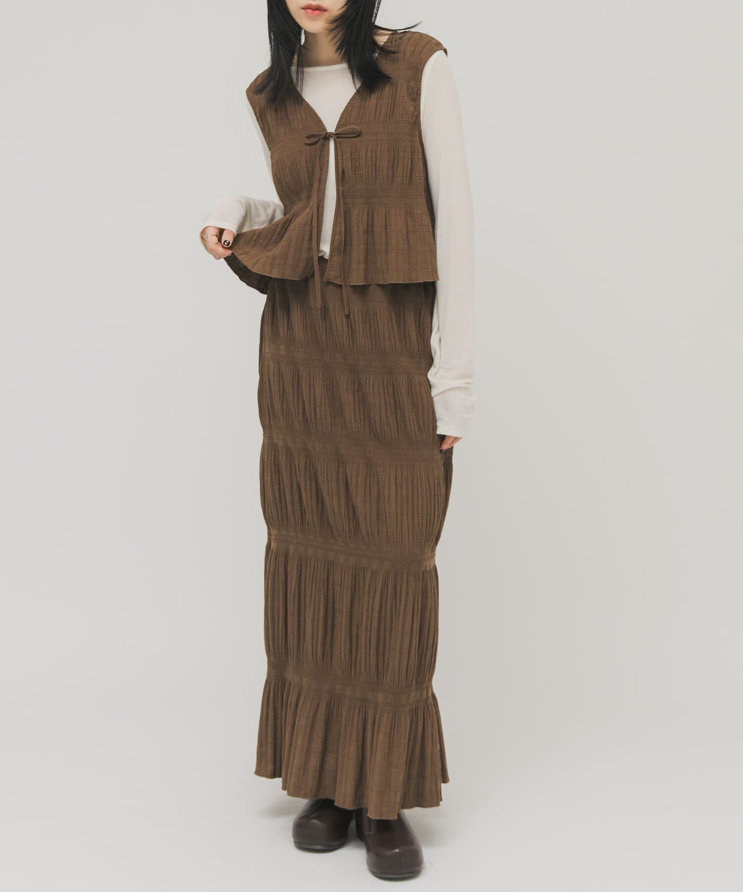  「マジョリカプリーツベストSETスカート」|その他|