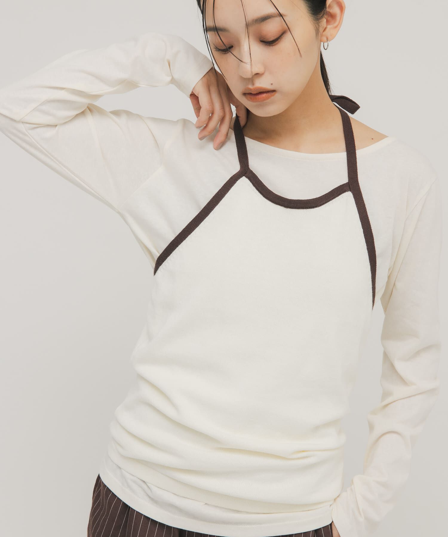  「バイカラービスチェSETトップス」|Tシャツ・カットソー|