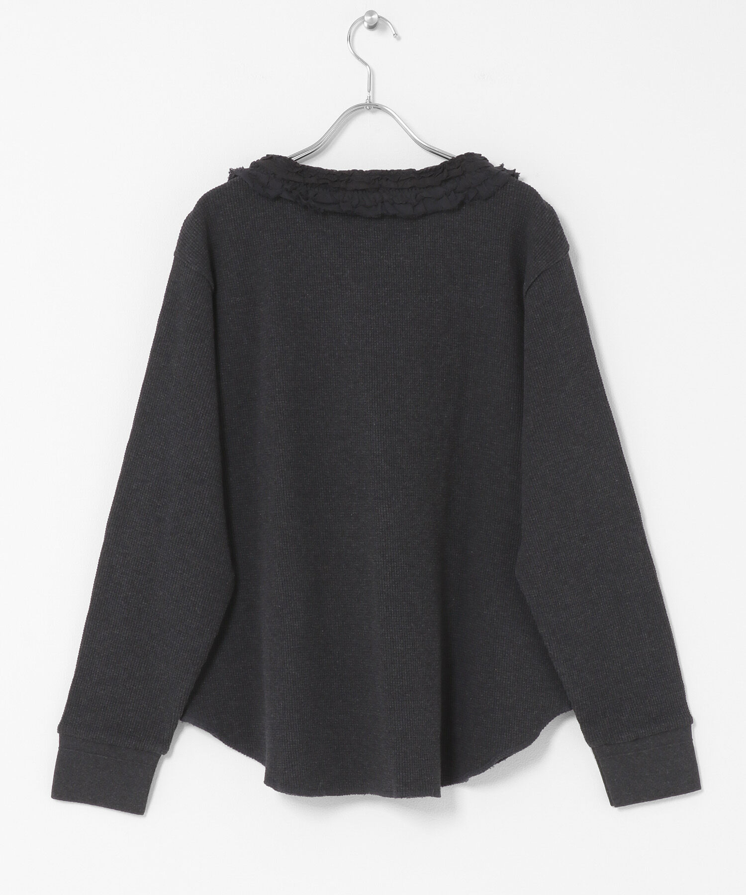  「レースフリルワッフルプルオーバー」|Tシャツ・カットソー|