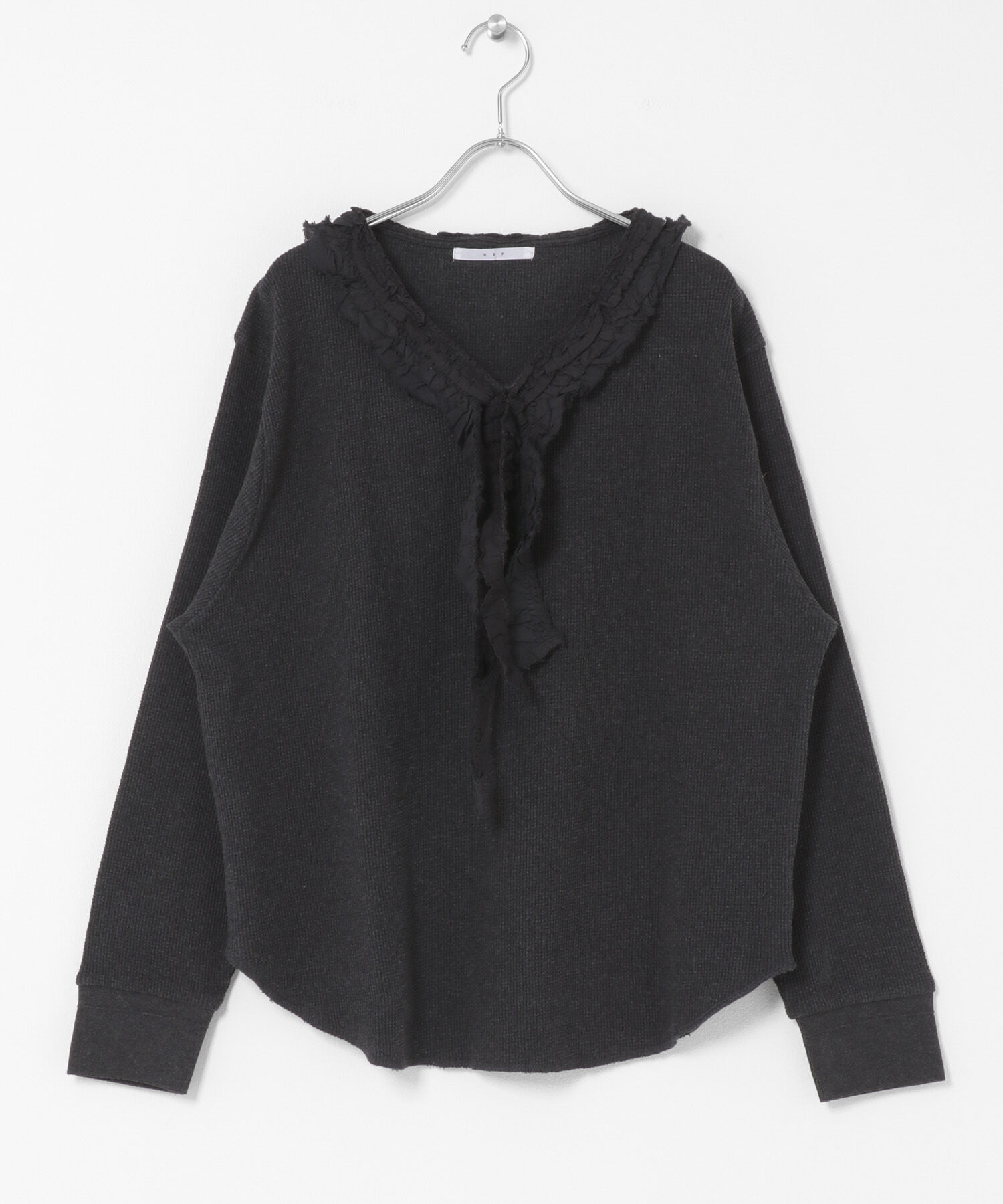  「レースフリルワッフルプルオーバー」|Tシャツ・カットソー|