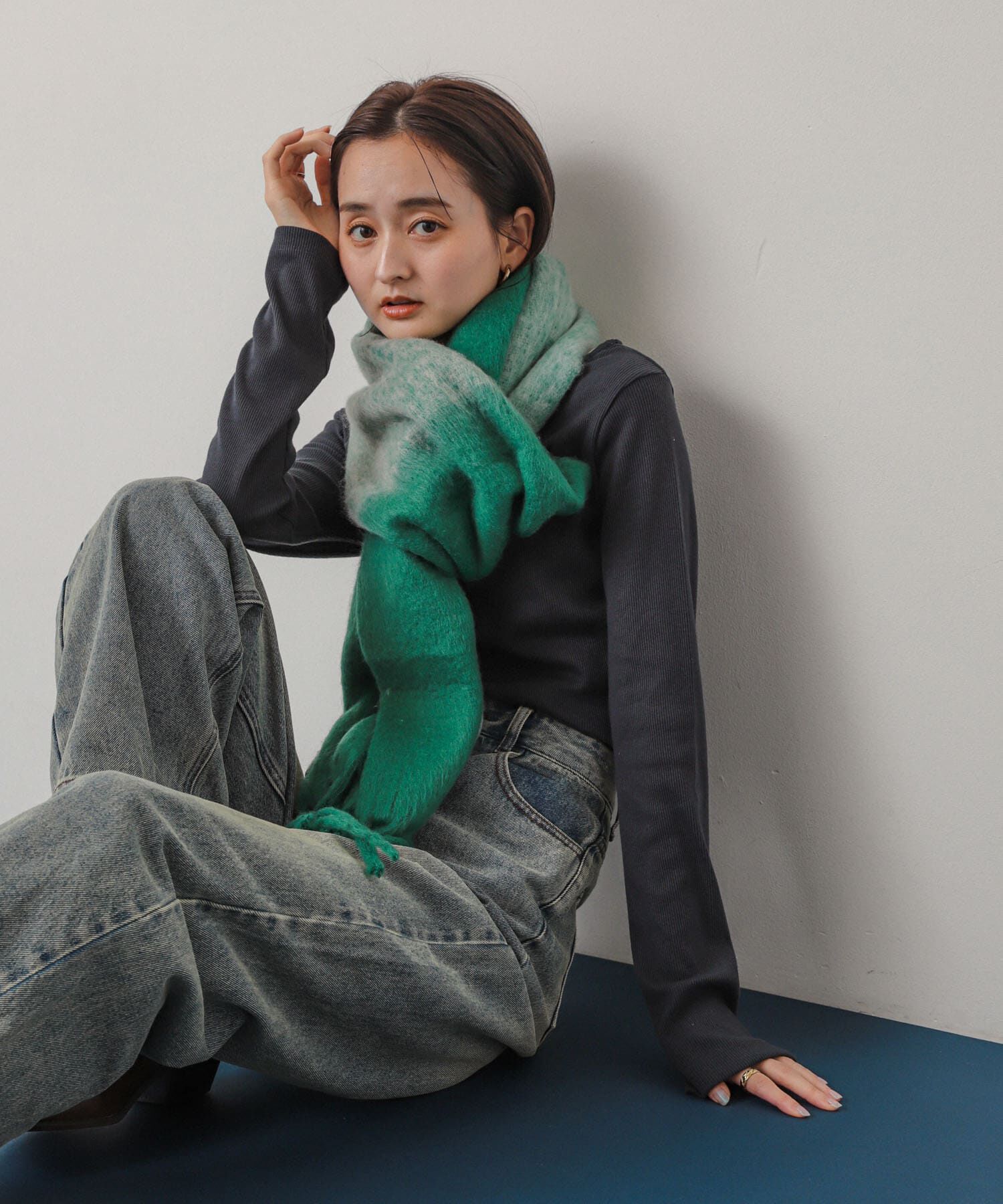 SENSE OF PLACE by URBAN RESEARCH「『一部WEB限定カラー』パネルボーダーストール」|マフラー|