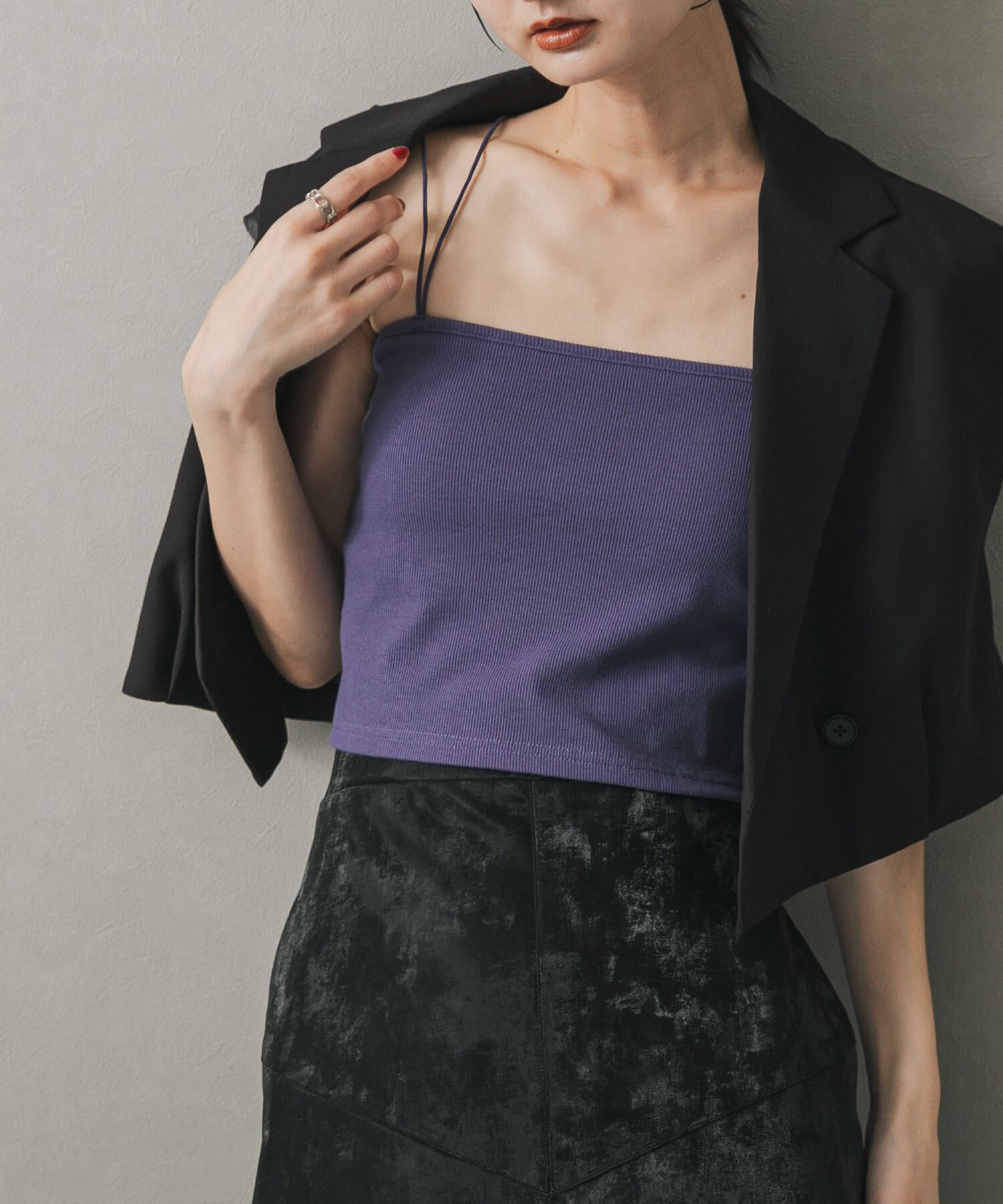 SENSE OF PLACE by URBAN RESEARCH「クロップドカップツキキャミソール」|キャミソール|パープル