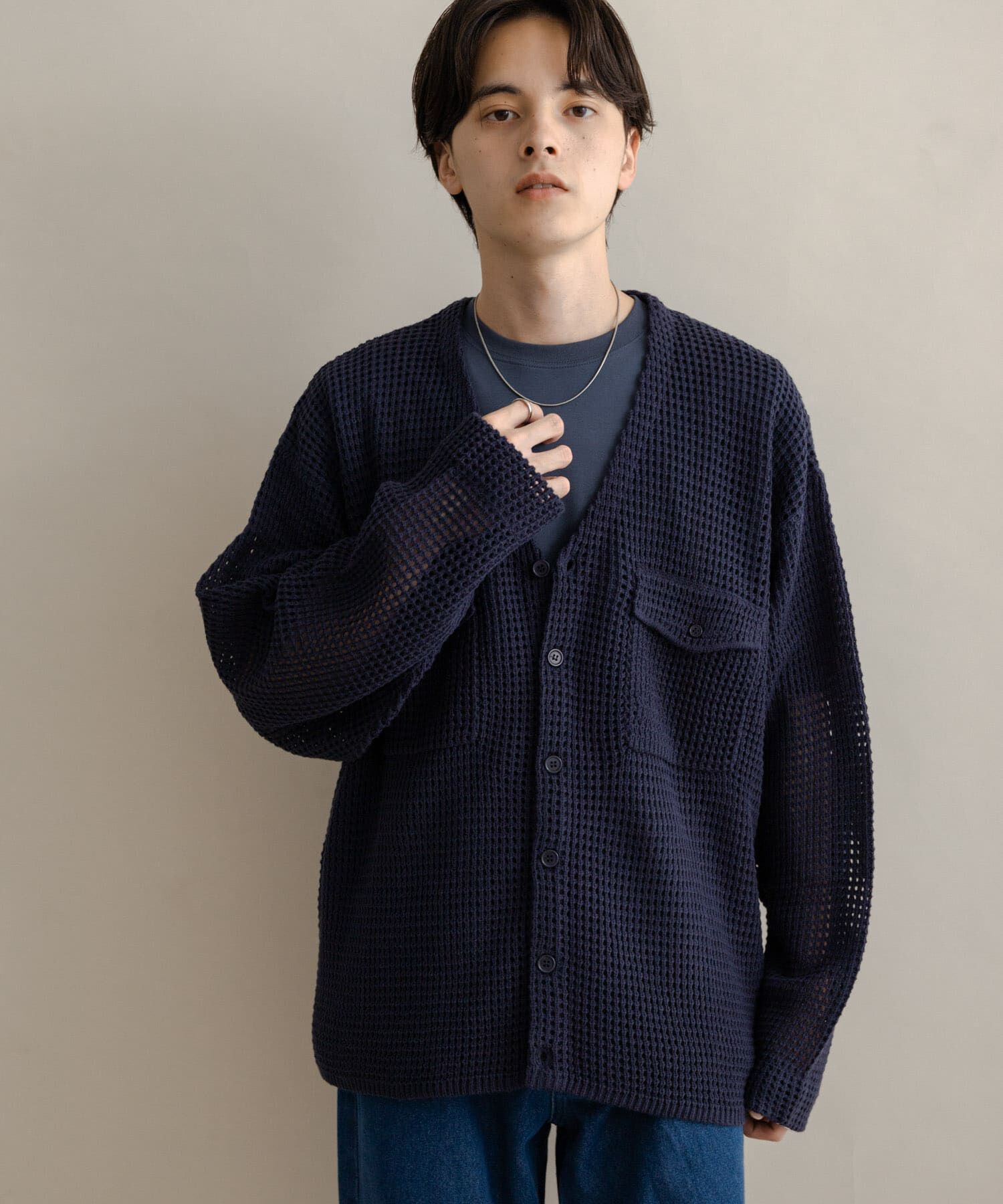 SENSE OF PLACE by URBAN RESEARCH「WポケットVネックニットカーディガン」|カーディガン|