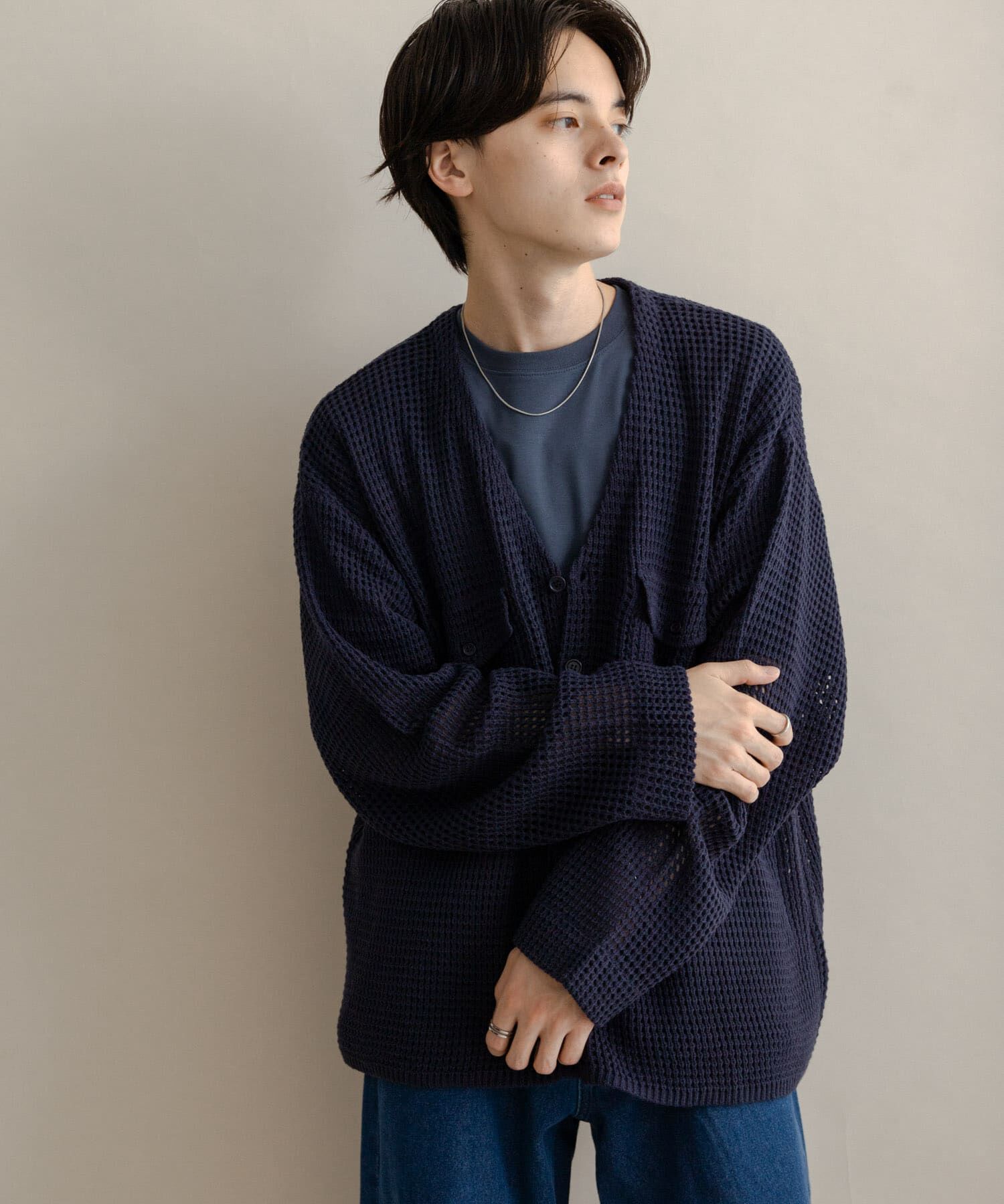 SENSE OF PLACE by URBAN RESEARCH「WポケットVネックニットカーディガン」|カーディガン|