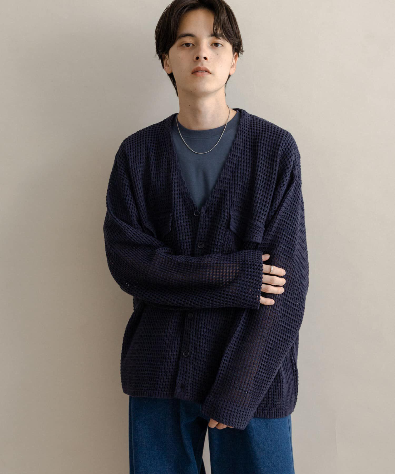 SENSE OF PLACE by URBAN RESEARCH「WポケットVネックニットカーディガン」|カーディガン|