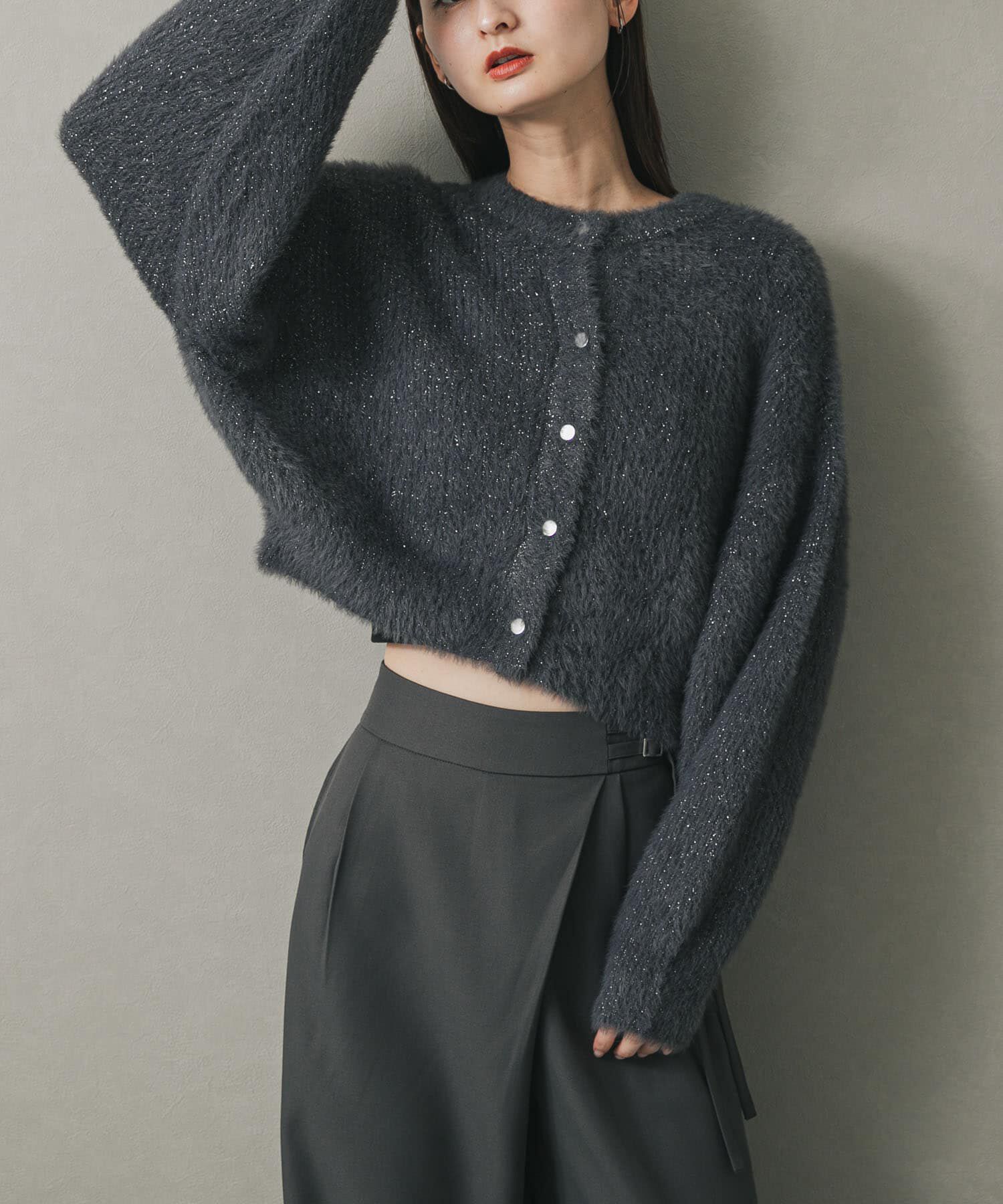 SENSE OF PLACE by URBAN RESEARCH「『一部WEB限定カラー』ラメシャギークロップドカーディガン」|カーディガン|