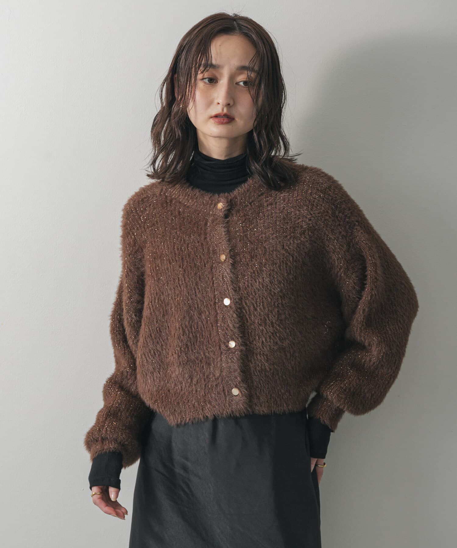 SENSE OF PLACE by URBAN RESEARCH「『一部WEB限定カラー』ラメシャギークロップドカーディガン」|カーディガン|