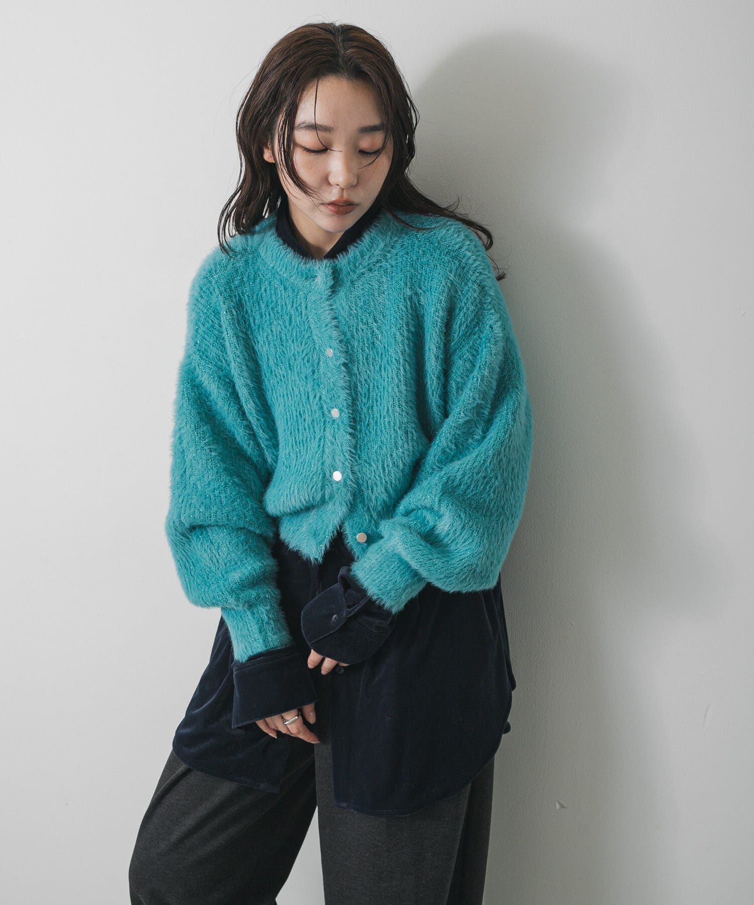 SENSE OF PLACE by URBAN RESEARCH「『一部WEB限定カラー』ラメシャギークロップドカーディガン」|カーディガン|ライトブルー