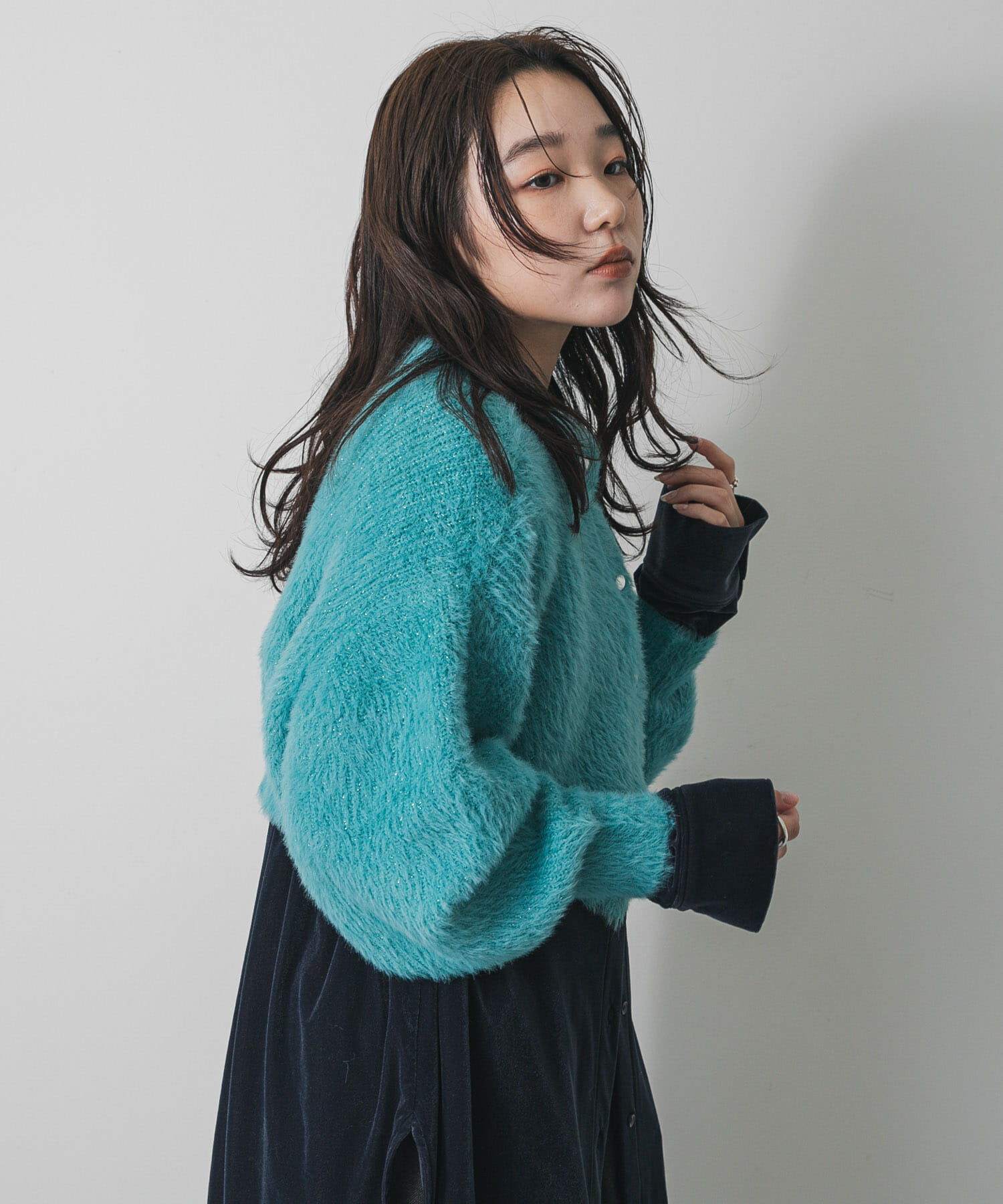 SENSE OF PLACE by URBAN RESEARCH「『一部WEB限定カラー』ラメシャギークロップドカーディガン」|カーディガン|