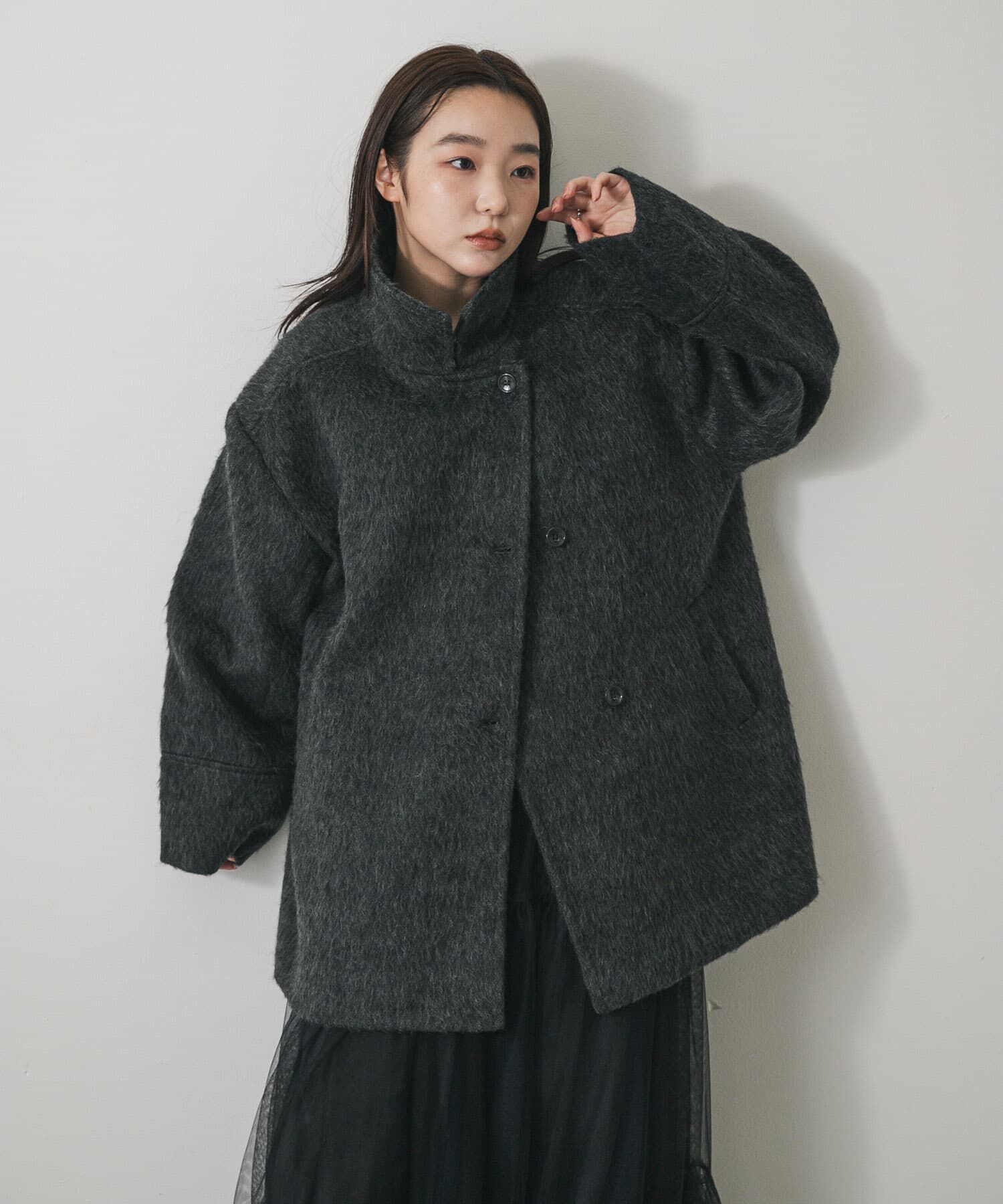 SENSE OF PLACE by URBAN RESEARCH「マルチカラーシャギーコート」|ノーカラーコート|