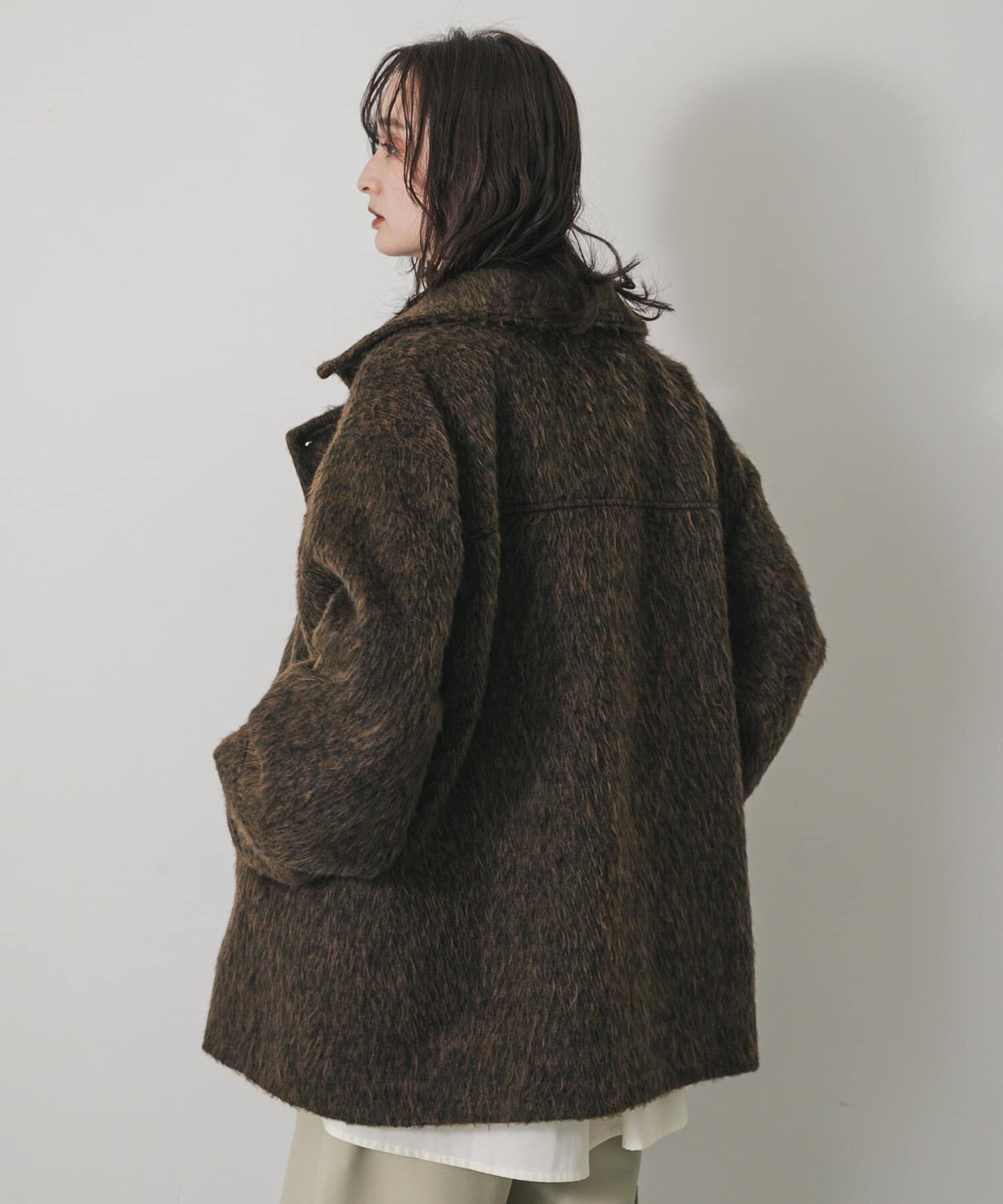 SENSE OF PLACE by URBAN RESEARCH「マルチカラーシャギーコート」|ノーカラーコート|