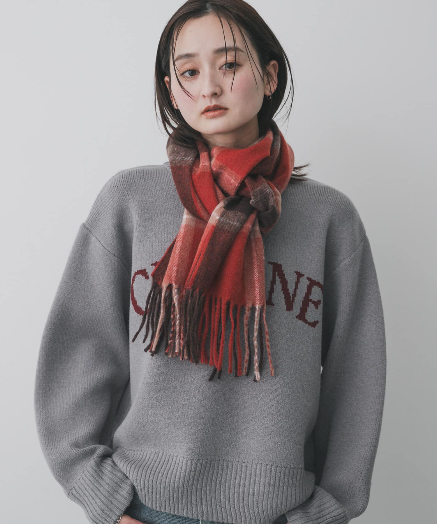 SENSE OF PLACE by URBAN RESEARCH「チェックフリンジストール」|マフラー|