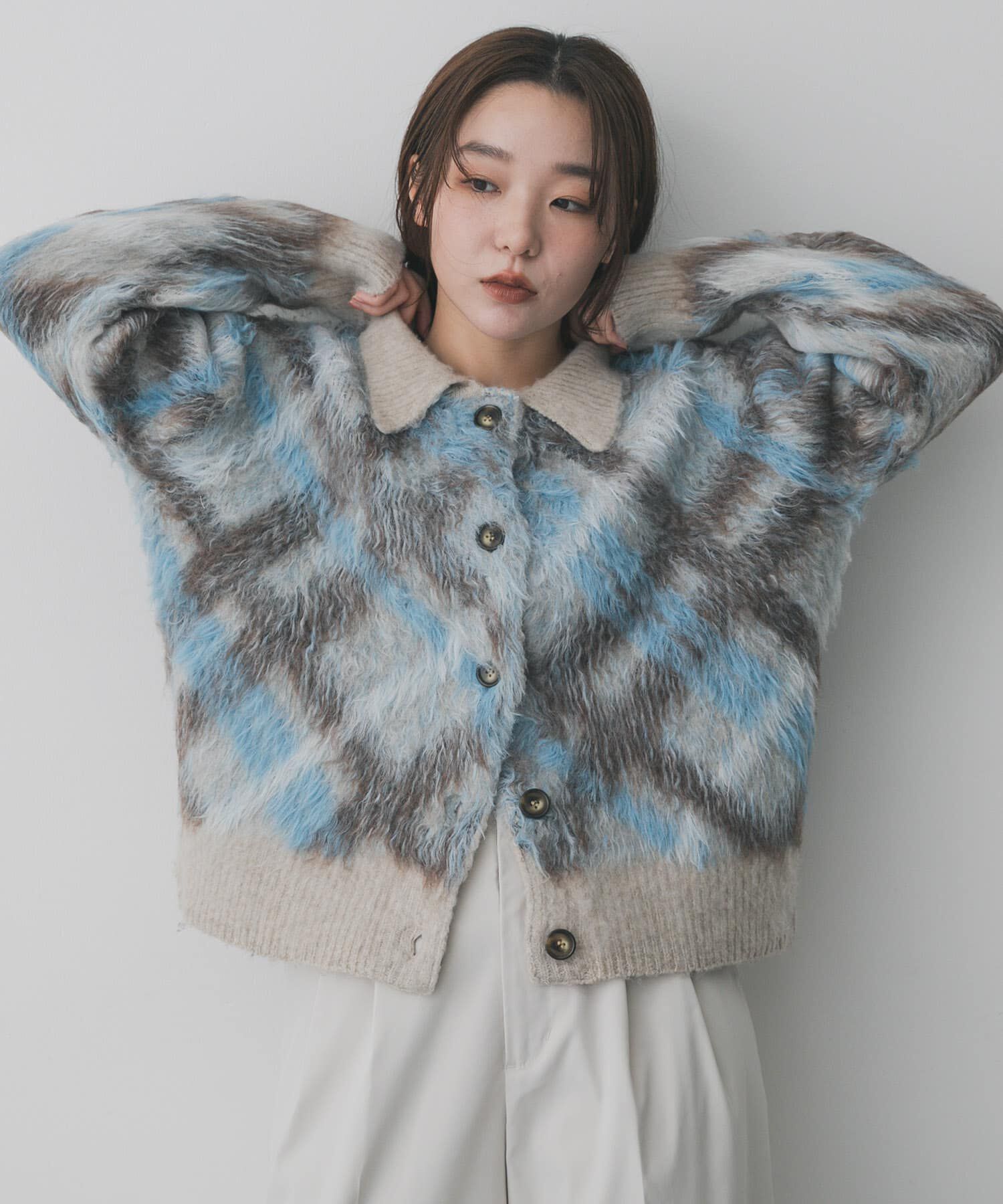 SENSE OF PLACE by URBAN RESEARCH「『洗濯可』エリツキチェックカーディガン」|カーディガン|