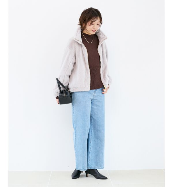  「ミンクタッチスタンドカラーファーブルゾン」|ブルゾン・スタジャン|