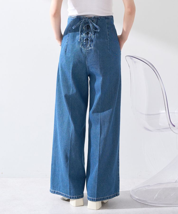 earth music&ecology「フロントZIPバックレースアップデニム」|デニム|