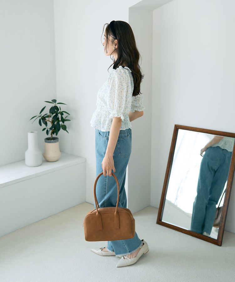 earth music&ecology「フラワー刺繍フリルヘムブラウス」|シャツ・ブラウス|