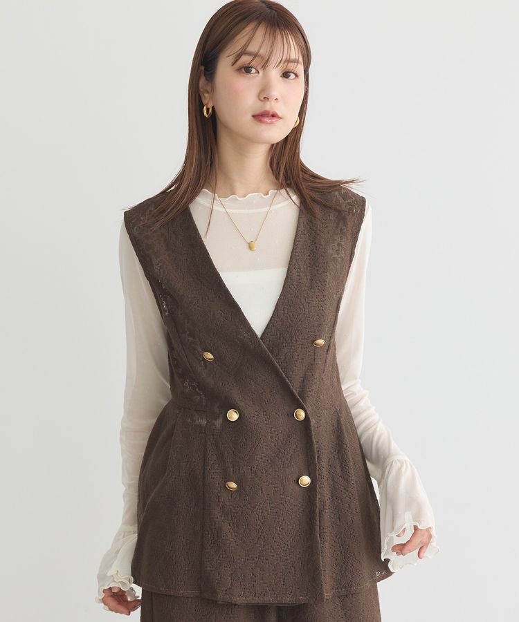 earth music&ecology「レースジレ」|ベスト・ジレ|Mocha