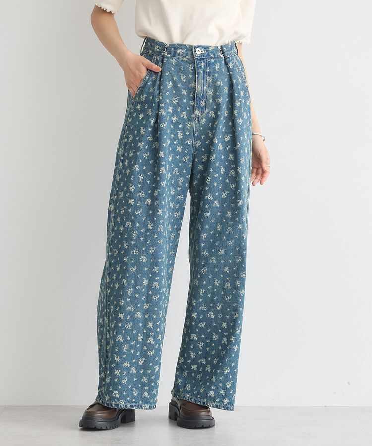 earth music&ecology「タックホックデニムパンツ」|デニム|