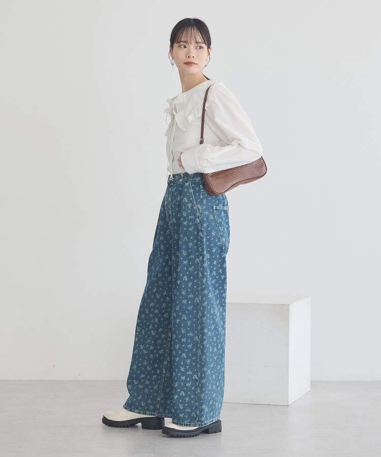 earth music&ecology「タックホックデニムパンツ」|デニム|