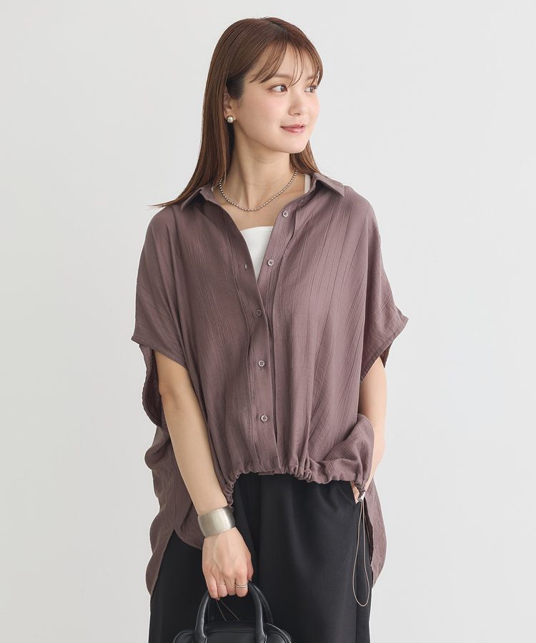 earth music&ecology「裾ドロストフレンチスリーブシャツ」|シャツ・ブラウス|