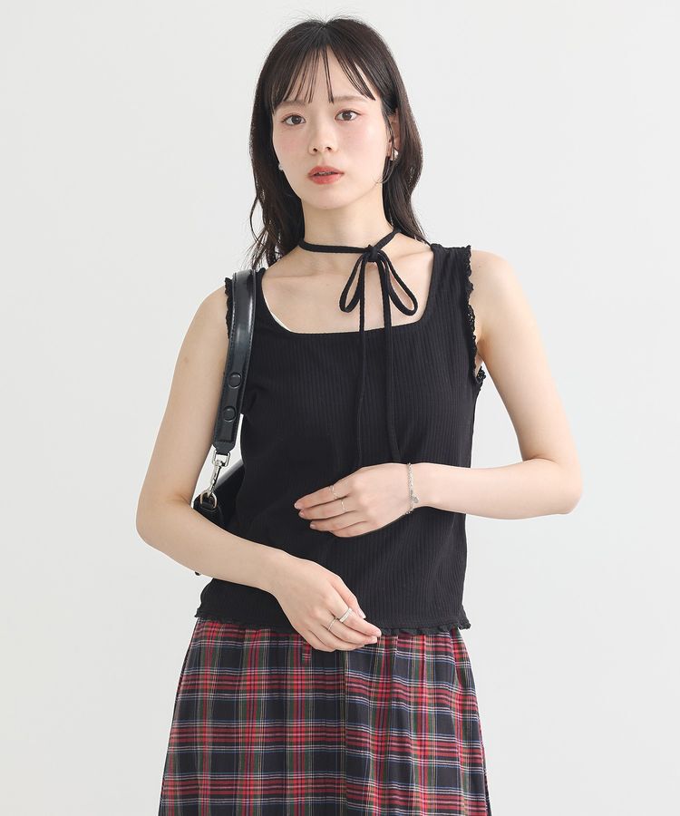 earth music&ecology「マルチwayネックホルターレースタンク」|インナー|