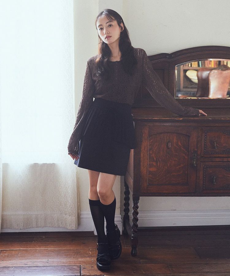 earth music&ecology「SET2点プリーツラップスカート＋ミニスカート」|スカート|