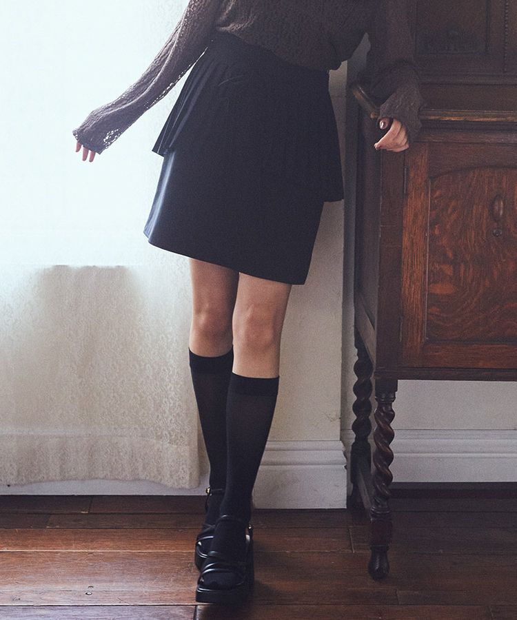 earth music&ecology「SET2点プリーツラップスカート＋ミニスカート」|スカート|Black