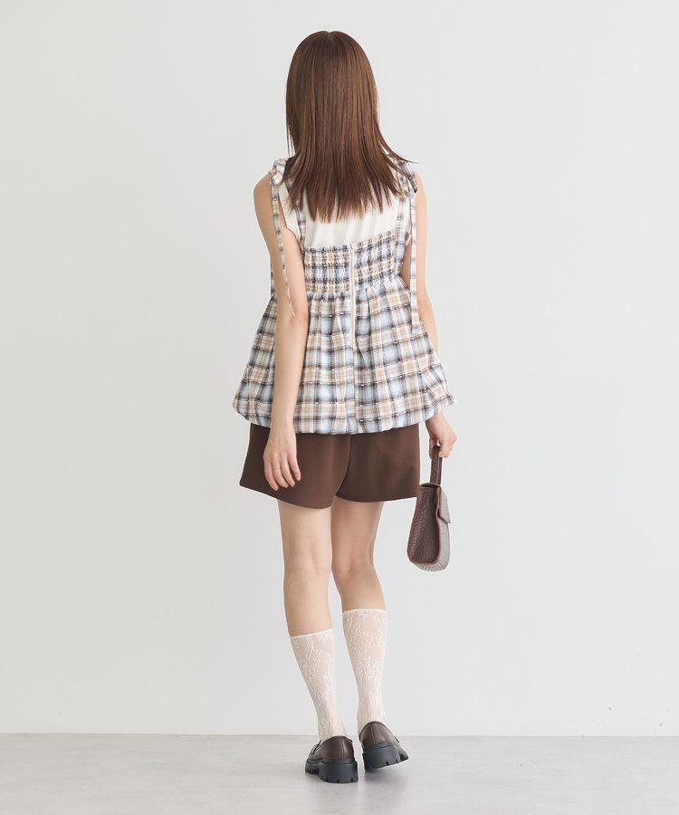 earth music&ecology「チェックパターンバルーンキャミビスチェ」|ベスト・ジレ|