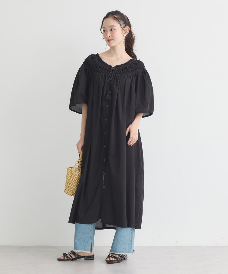 earth music&ecology「ギャザーロングワンピース」|ワンピース|