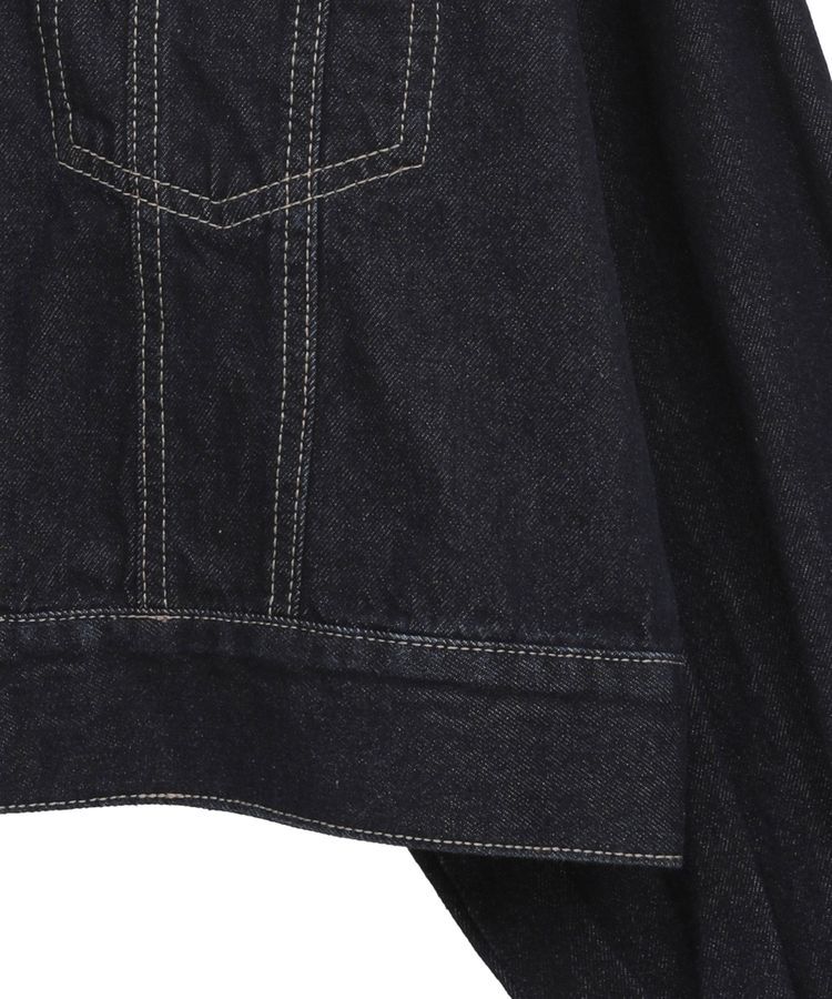 earth music&ecology「ショートジップデニムジャケット」|ブルゾン・スタジャン|