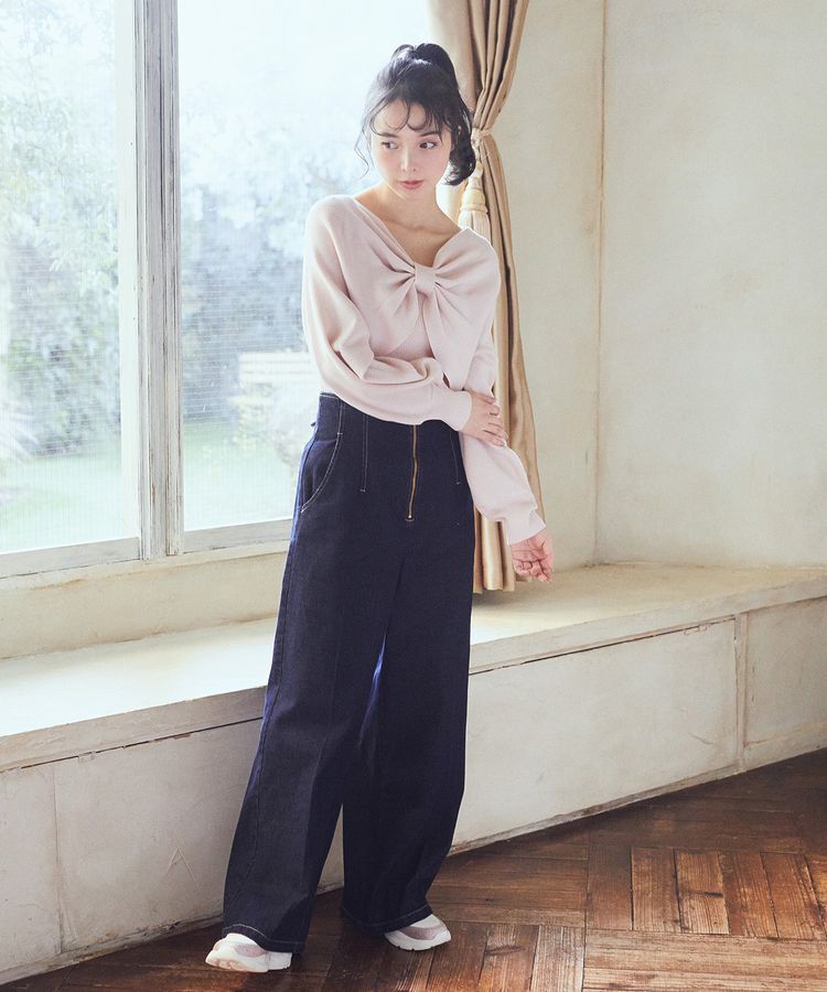 earth music&ecology「【WEB限定】リボンニットアンサンブル」|ニット・セーター|