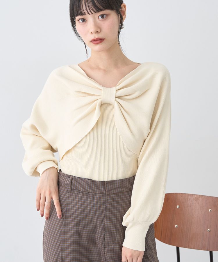 earth music&ecology「【WEB限定】リボンニットアンサンブル」|ニット・セーター|