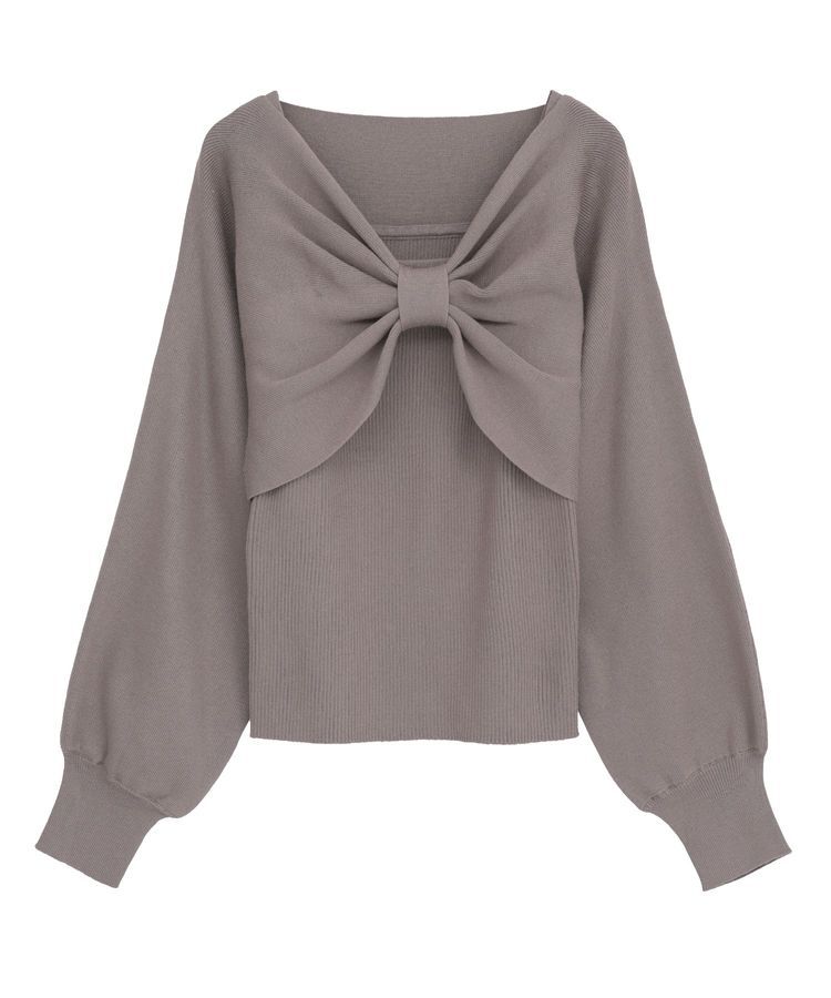 earth music&ecology「【WEB限定】リボンニットアンサンブル」|ニット・セーター|