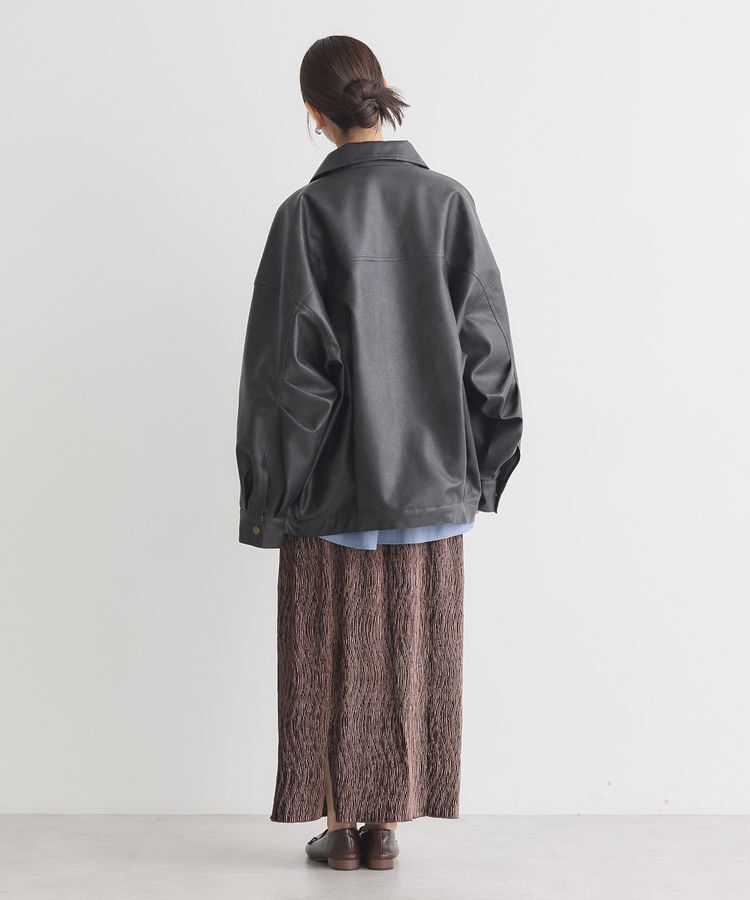 earth music&ecology「シャイニーベロアスカート」|タイト|