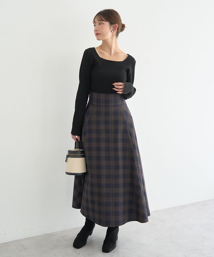 earth music&ecology「スクエアホルターネックリブプルオーバー」|ニット・セーター|