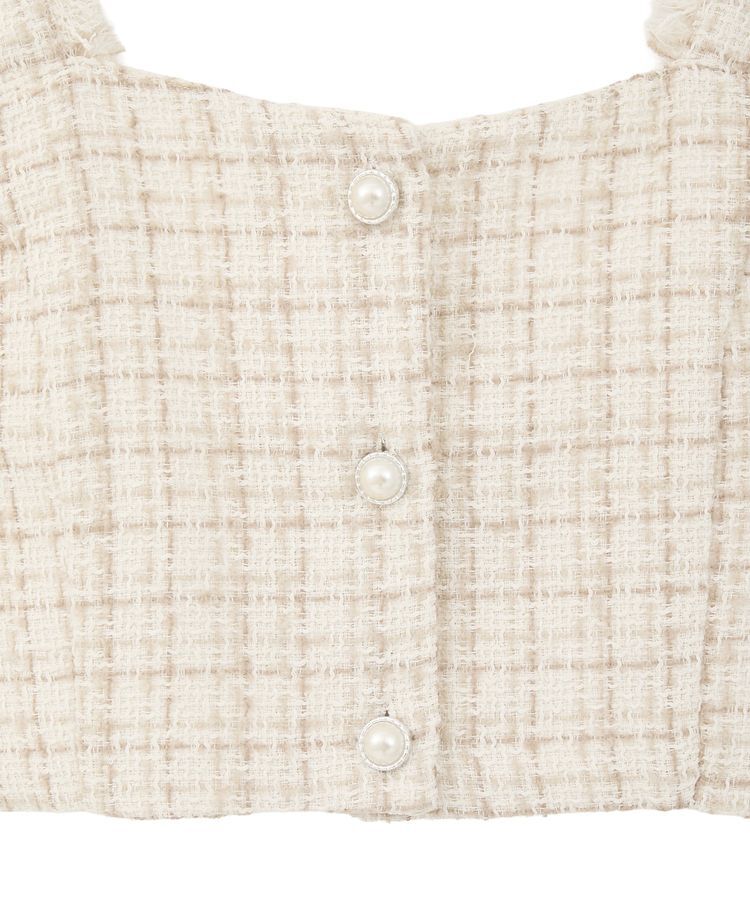 earth music&ecology「フリンジツイードビスチェ」|ベスト・ジレ|