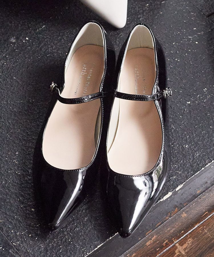 earth music&ecology「ORiental TRaffic エナメルヒールパンプス」|パンプス|Black