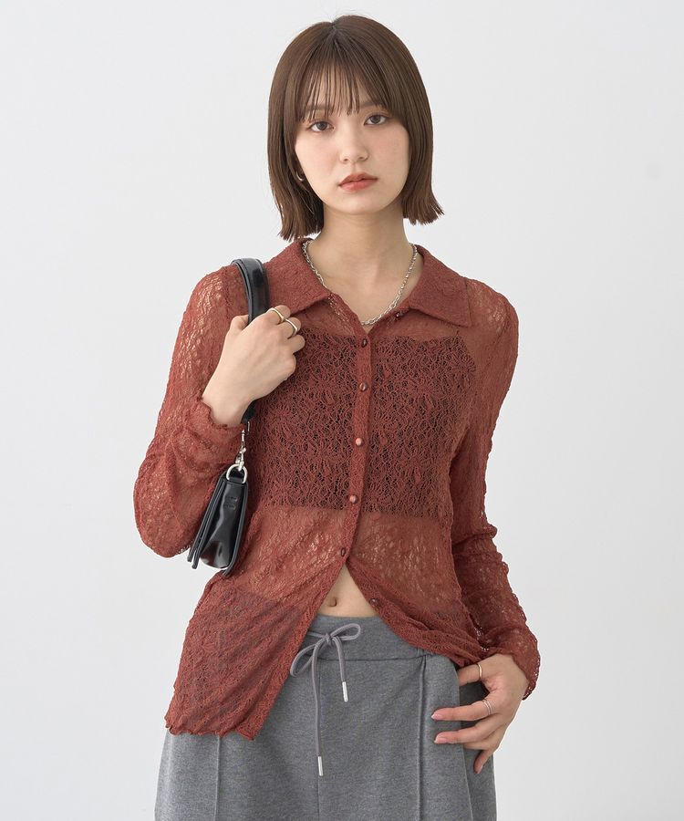 earth music&ecology「ストレッチレースシャツ」|シャツ・ブラウス|