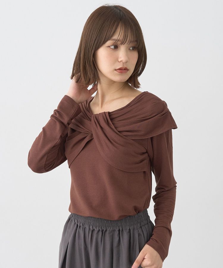 earth music&ecology「リボンライクドレーププルオーバー」|Tシャツ・カットソー|