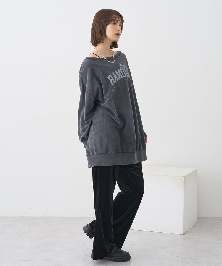 earth music&ecology「ランダム刺繍オフショルプルオーバー」|スウェット・ジャージ|