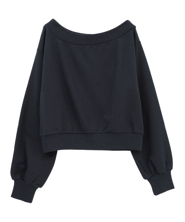 earth music&ecology「ショート丈ワンポイント刺繍オフショルスウェット」|スウェット・ジャージ|