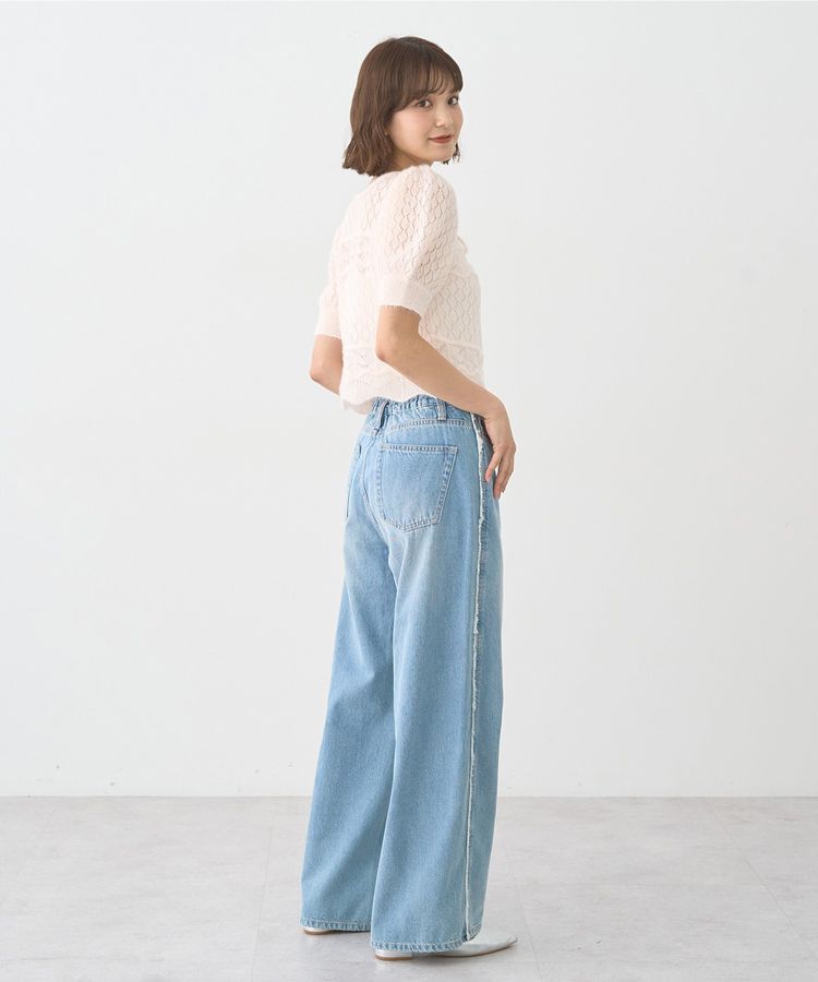 earth music&ecology「ワイドフリンジデニムパンツ」|デニム|