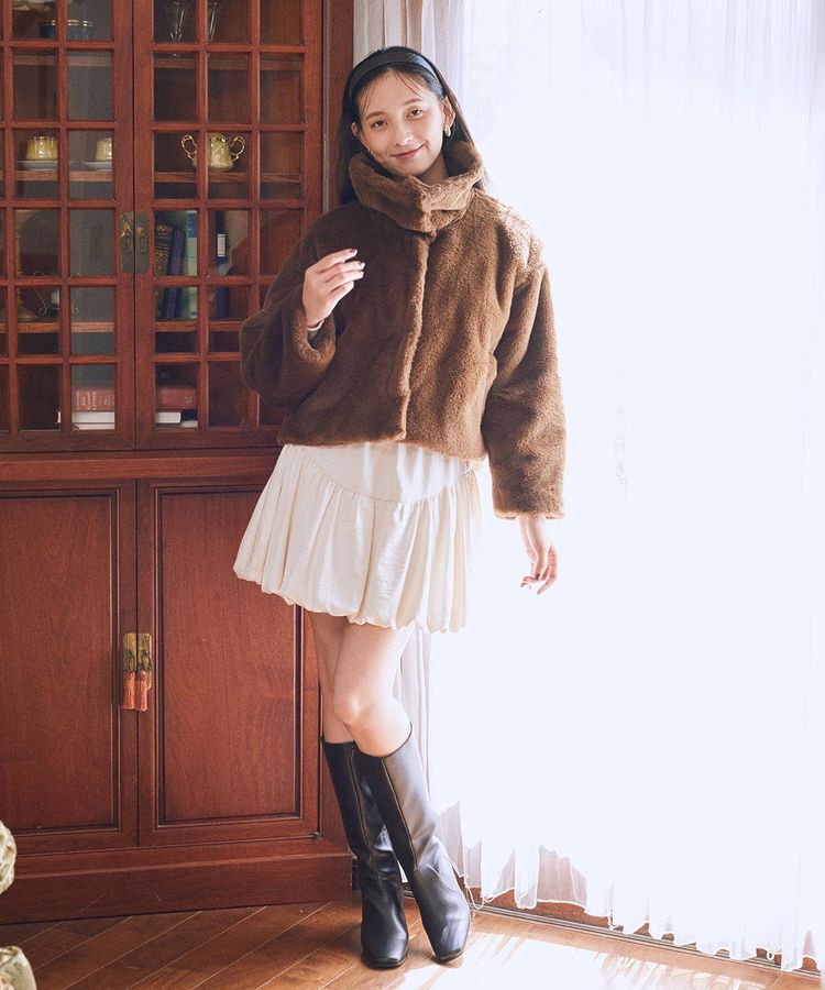 earth music&ecology「ファーショートブルゾン」|ブルゾン・スタジャン|