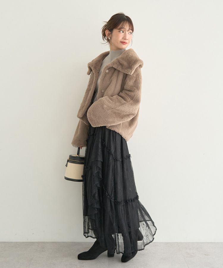 earth music&ecology「ファーショートブルゾン」|ブルゾン・スタジャン|